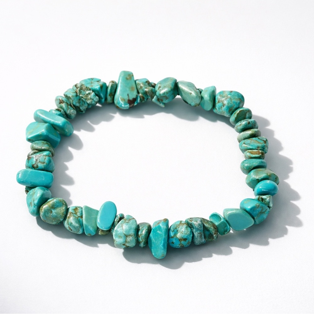Turquoise Chip Stone Bracelet – Natural, Handcrafted, and Full of Good Energy